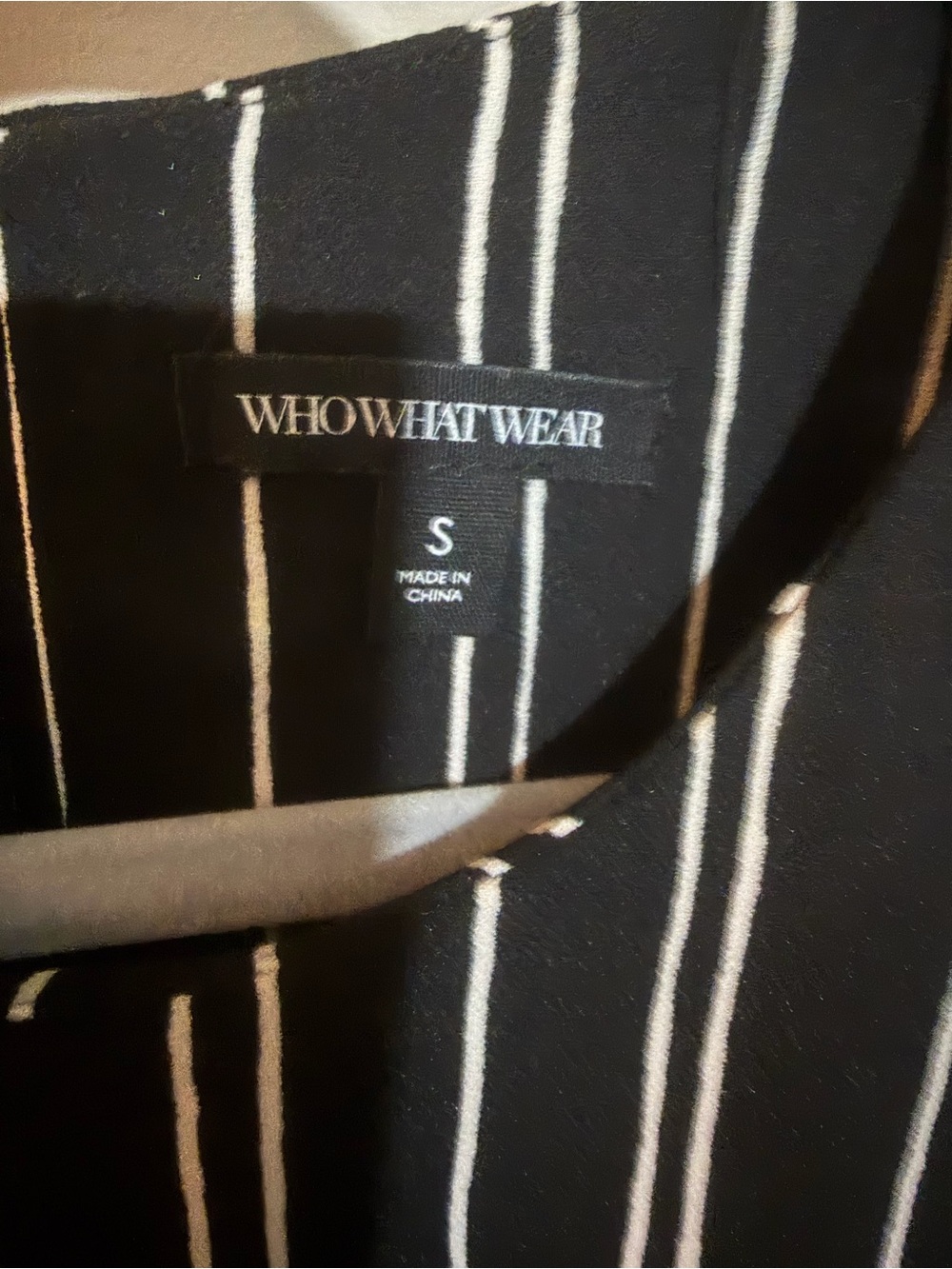 Who What Wear Black and White Vertical-Strip Midi Dress - Picture 4 of 5